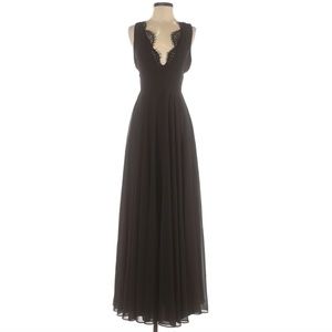 Lulu's Lace Trimmed Full Length Formal Gown